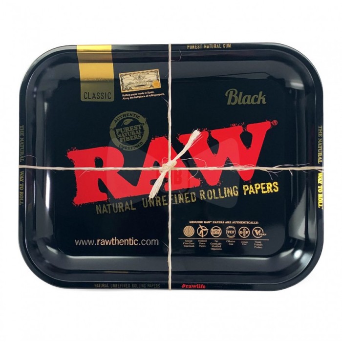 Raw Metal Rolling Tray Black